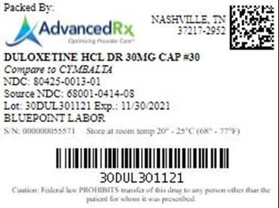 Dulox #30 (Duloxetine HCl Dr 30mg Cap Qty 30 Ndc 80425 0013)